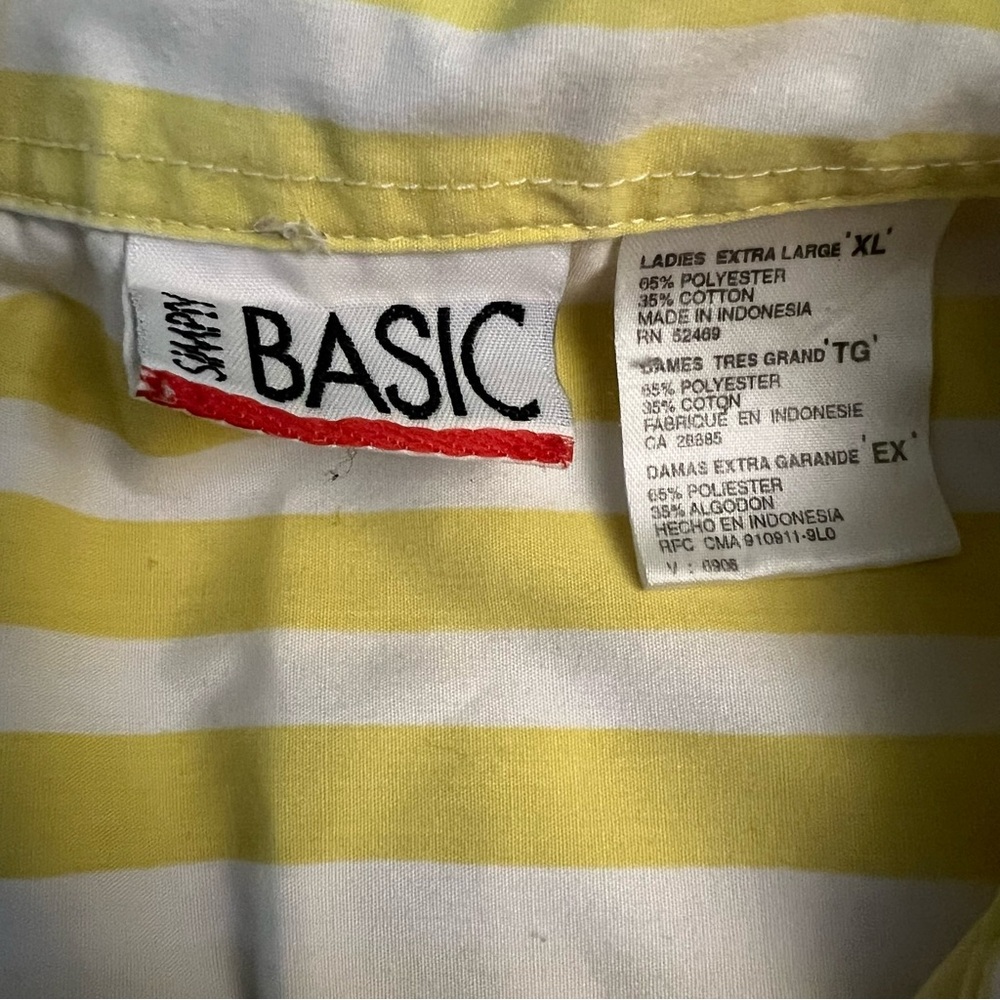 SIMPLY BASIC Sleeveless Button Down Collared Stri… - image 7